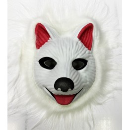 Köpek Maskesi - Kurt Maskesi Yetişkin Çocuk Uyumlu Beyaz Renk Model 2