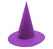 Mor Renk Keçe Cadı Şapkası Yetişkin Çocuk Uyumlu 35X38 cm