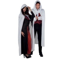 Beyaz Renk Kapişonlu Pelerin 120 cm