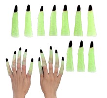 Karanlıkta Yanan Halloween Cadılar Bayramı Siyah Cadı Tırnakları 10 Adet