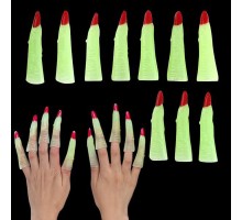 Karanlıkta Yanan Halloween Cadılar Bayramı Kırmızı Cadı Tırnakları 10 Adet