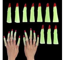 Karanlıkta Yanan Halloween Cadılar Bayramı Kırmızı Cadı Tırnakları 10 Adet