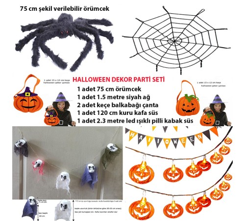 toptan-xml-dropshipping-Cadılar Bayramı Halloween Dekor Seti Dekorasyon Ürünleri 6 Parça Set