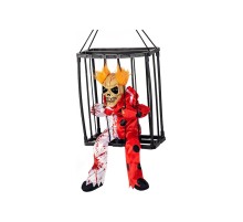 Hareketli Sesli Sensörlü Mahkum Joker İskelet Dekorasyon 22x27 cm