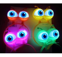 Rengarenk 3 Farklı Fonksiyonda Yanan Led Işıklı Uzaylı Göz Taç 1 Adet 18x12 cm