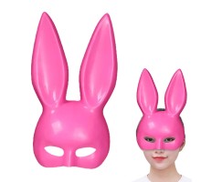 Pembe Renk Ekstra Lüks Uzun Tavşan Maskesi 35x16 cm