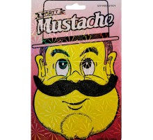 Siyah Renk Gerçekçi Görünümlü Yapışkanlı Parti Bıyığı Takma Tüylü Kabadayı Bıyığı Model 1