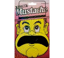 Siyah Renk Gerçekçi Görünümlü Yapışkanlı Pala Bıyık Takma Tüylü Kalın Bıyık Model 2