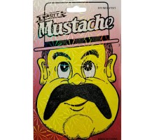 Siyah Renk Gerçekçi Görünümlü Yapışkanlı Ülkücü Bıyık Takma Tüylü Bıyık Model 3