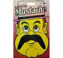 Siyah Renk Gerçekçi Görünümlü Yapışkanlı Ülkücü Bıyık Takma Tüylü Bıyık Model 3