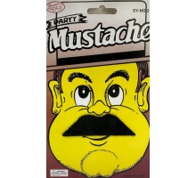 Siyah Renk Gerçekçi Görünümlü Yapışkanlı Beyefendi Bıyığı Takma Tüylü Kısa Bıyık Model 5