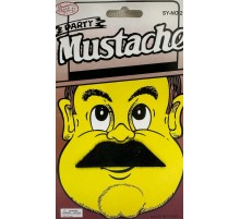 Siyah Renk Gerçekçi Görünümlü Yapışkanlı Beyefendi Bıyığı Takma Tüylü Kısa Bıyık Model 5