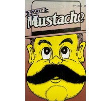 Siyah Renk Gerçekçi Görünümlü Yapışkanlı Pala Bıyık Takma Tüylü Ülkücü Bıyığı Model 6