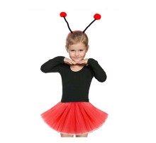 Gösteriler İçin Kırmızı Uğur Böceği Tütü Etek ve Kırmızı Uğur Böceği Taç Seti