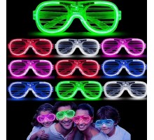 Glow Model 3 Farklı Fonksiyonlu Işıklı Panjur Parti Gözlüğü Karışık Renk 12 Adet