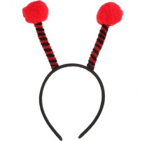 Gösteriler İçin Kırmızı Ponponlu Mega Uğur Böceği Taç 25x11 cm