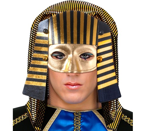 toptan-xml-dropshipping-Mısırlı Maskesi Lastik Aparatlı Firavun Maskesi 21x23 cm
