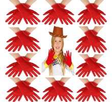 Kırmızı Renk Likralı 23 Nisan 29 Ekim 19 Mayıs Gösteri Bando Eldiveni 10 Çift ( 20 Adet )