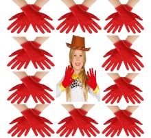 Kırmızı Renk Likralı 23 Nisan 29 Ekim 19 Mayıs Gösteri Bando Eldiveni 10 Çift ( 20 Adet )