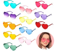 Kalp Şekilli Çerçevesiz Parti Gözlüğü 6 Renk 6 Adet