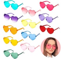 Kalp Şekilli Çerçevesiz Parti Gözlüğü 6 Renk 6 Adet