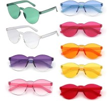 Oval Şekilli Çerçevesiz Parti Gözlüğü 6 Renk 6 Adet