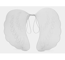 Beyaz Renk Ortası Beyaz Tüylü Tül Peri Kanadı 40x50 Cm