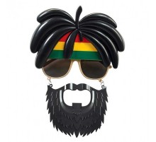 Rasta Peruklu Rasta Sakallı Bob Marley Bıyıklı Parti Gözlüğü 27x18 cm