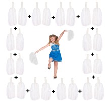 12 Çift ( 24 Adet ) Beyaz Renk 23 Nisan 19 Mayıs 29 Ekim Okul Gösteri Ponponları