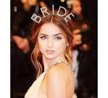 Mega Boy Kristal Taşlı Gümüş Bride Taç Gelin Tacı 20X21 cm