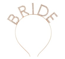 Mega Boy Kristal Taşlı Rose Gold Bride Taç Gelin Tacı 20X21 cm