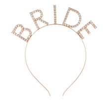 Mega Boy Kristal Taşlı Rose Gold Bride Taç Gelin Tacı 20X21 cm