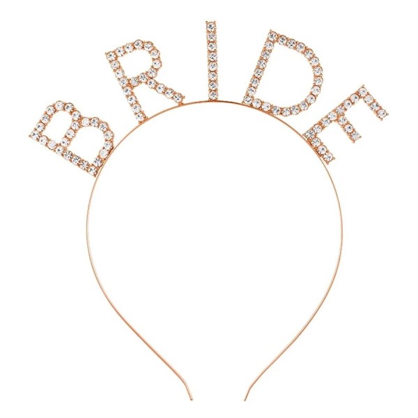 toptan-xml-dropshipping-Mega Boy Kristal Taşlı Rose Gold Bride Taç Gelin Tacı 20X21 cm