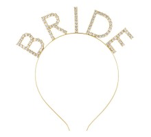 Mega Boy Kristal Taşlı Altın Gold Bride Taç Gelin Tacı 20X21 cm