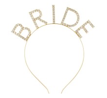 Mega Boy Kristal Taşlı Altın Gold Bride Taç Gelin Tacı 20X21 cm