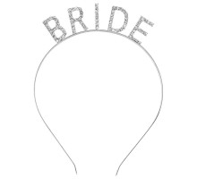 Gümüş Renk Bekarlığa Veda Kristal Taş Bride Tacı İthal 16x10 cm