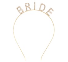 Altın Gold Renk Bekarlığa Veda Kristal Taş Bride Tacı İthal 16x10 cm