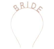 Rose Gold Renk Bekarlığa Veda Kristal Taş Bride Tacı İthal 16x10 cm