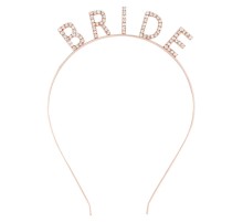 Rose Gold Renk Bekarlığa Veda Kristal Taş Bride Tacı İthal 16x10 cm