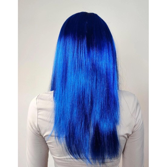 toptan-xml-dropshipping-Mavi Renk Uzun Parti Peruğu