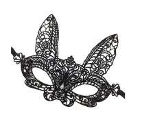 Siyah Renk Dantel Kesim Dantel İşlemeli Balo Parti Maskesi 7 No