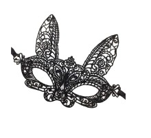 Siyah Renk Dantel Kesim Dantel İşlemeli Balo Parti Maskesi 7 No