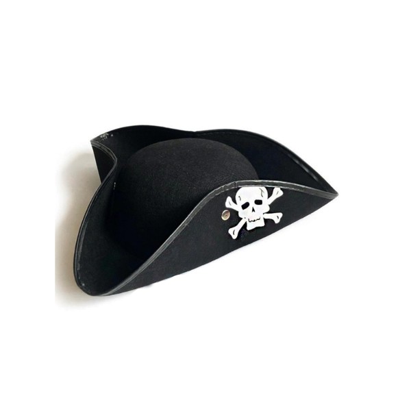 toptan-xml-dropshipping-Siyah Renk Korsan Armalı Kaptan Jack Sparrow Korsan Denizci Şapkası