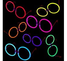 Glow Stick Parti Gözlüğü Glow Partisi Yuvarlak Şekilli Fosforlu Gözlük 6 Adet