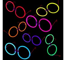 Glow Stick Parti Gözlüğü Glow Partisi Yuvarlak Şekilli Fosforlu Gözlük 6 Adet