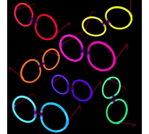 toptan-xml-dropshipping-Glow Stick Parti Gözlüğü Glow Partisi Yuvarlak Şekilli Fosforlu Gözlük 6 Adet