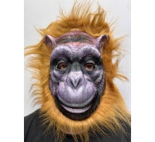 Kahverengi Saçlı Orangutan Maskesi Maymun Maskesi Mega Peluş 4 No
