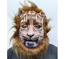 Kahverengi Yeleli Saçlı Peluş Aslan Maskesi Mega Peluş 6 No