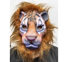 Kahverengi Yeleli Saçlı Peluş Aslan Maskesi Mega Peluş 13 No