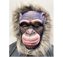 Gri Renk Saçlı Yaşlı Orangutan Maskesi Maymun Maskesi Mega Peluş 15 No
